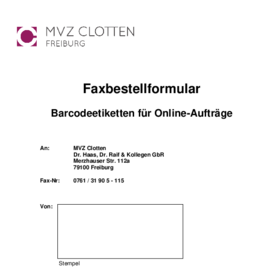 Bestellformular Barcodeetiketten für Online-Aufträge (Zebra-Drucker)