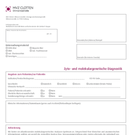 Begleitschein Molekulargenetische Diagnostik