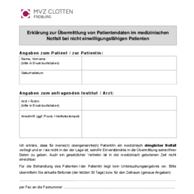 Einwilligungserklärung im medizinischen Notfall