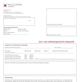 Begleitschein Molekulargenetische Diagnostik digital ausfüllbar