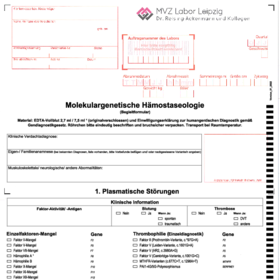 Anforderungsschein molekulargenetische Hämostaseologie Leipzig